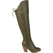 Spritz Womens Faux Leather Wide Calf Over-The-Knee Boots