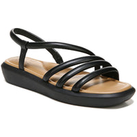 Hobby Womens Strappy Square Toe Wedge Sandals Black