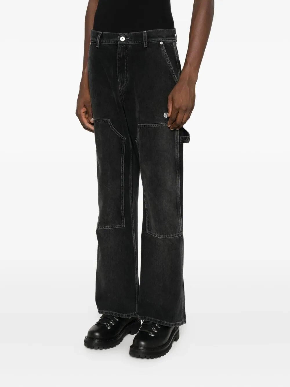 Off White Men `Gothic Ow` Flare Carpenter Jeans