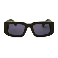 Philipp Plein Sunglasses Rectangle Full Rim, Matte Grey Frame and Grey Lens SPP1490L46