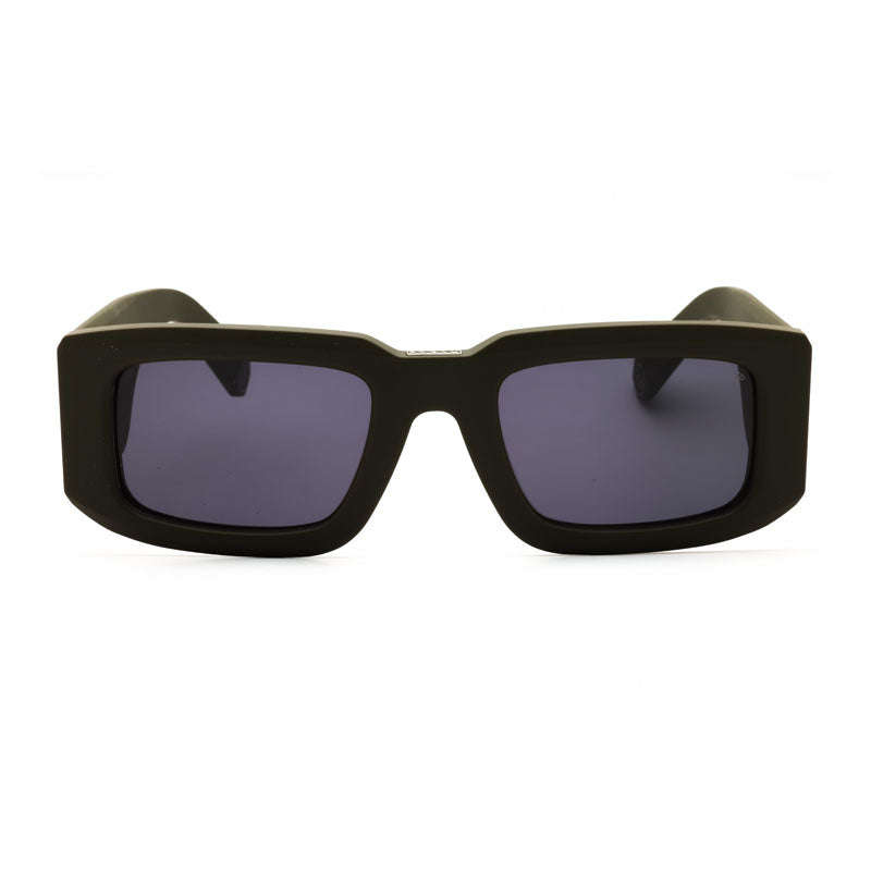 Philipp Plein Sunglasses Rectangle Full Rim, Matte Grey Frame and Grey Lens SPP1490L46