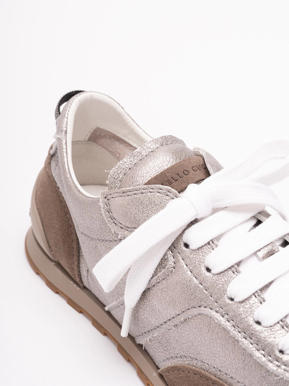 Brunello Cucinelli Women Lamé Calfskin And Suede Runners