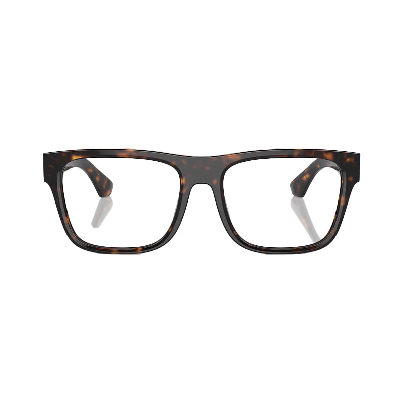 Burberry Eyeglasses Square Full Rim, Dark Havana Frame and Clear Demo Lenses Lens BE2411F3002