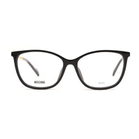 Moschino Eyeglasses Cat Eye Full Rim, Black/Gold Frame and Clear Demo Lenses Lens MOS616/F080700