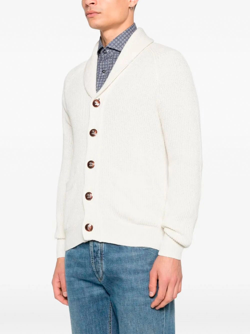 Brunello Cucinelli Men English Rib Knit Cardigan