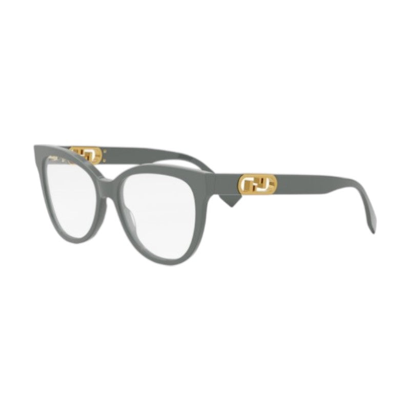 Fendi Fendi Eyeglasses Square Full Rim, Grey Frame and Clear Demo Lens Lens FE50093I020