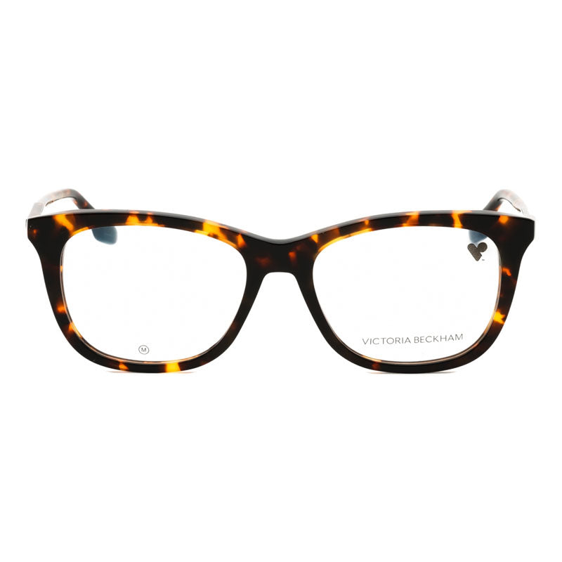 Victoria Beckham Eyeglasses Square Full Rim, Dark Havana Frame and Clear Demo Lenses Lens VB2649234