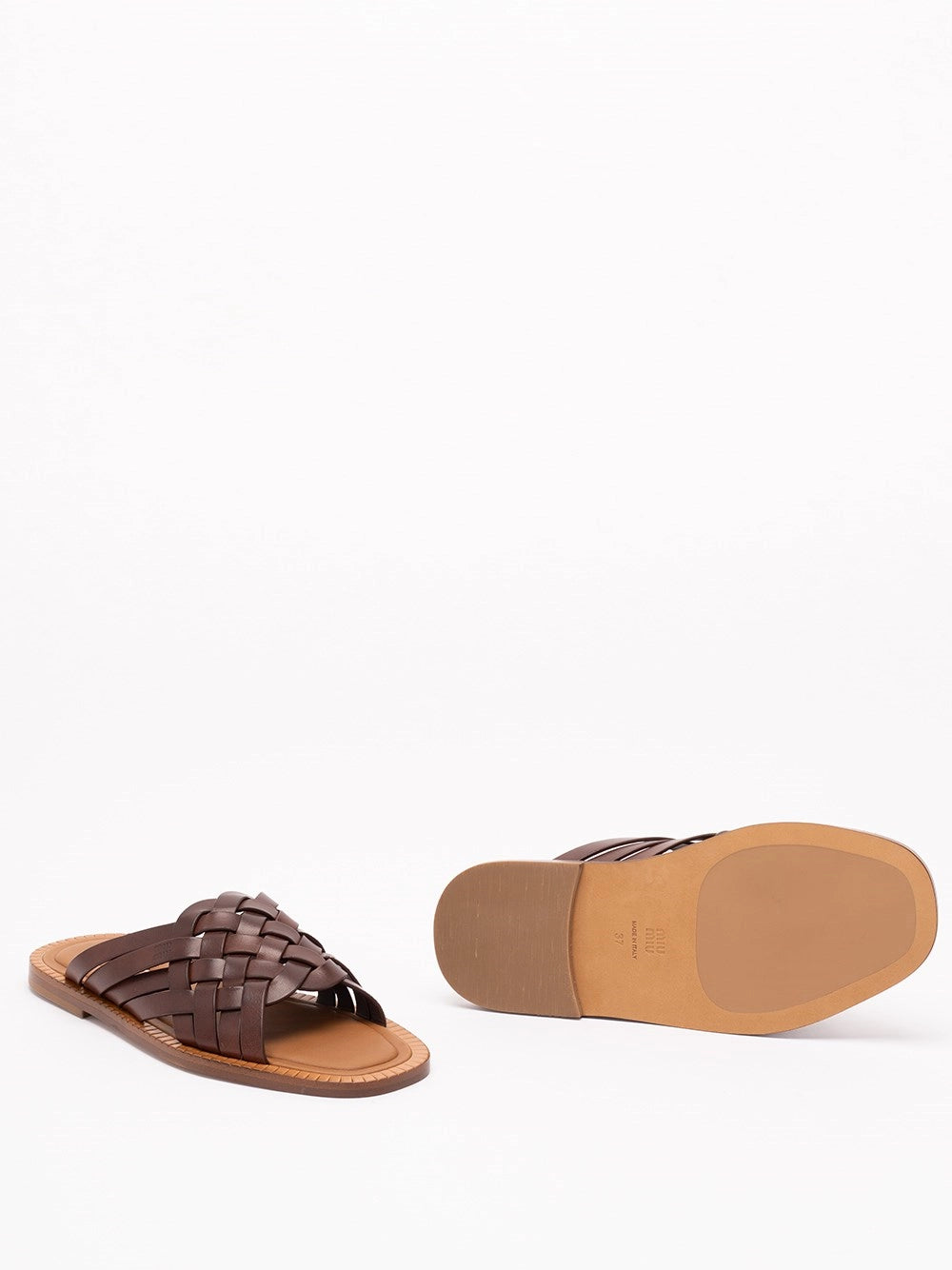 Miu Miu Women Woven Leather Sandals