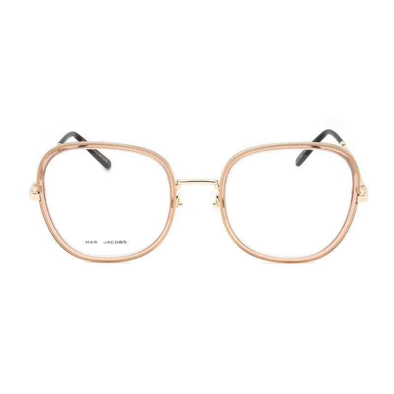 Marc Jacobs Eyeglasses Round Full Rim, Pink/Gold Frame and Clear Demo Lenses Lens MARC7010S4500