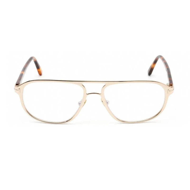 Tom Ford Eyeglasses Aviator Full Rim, Matte Black Frame and Clear Blue Light Block Lens FT5751-B002