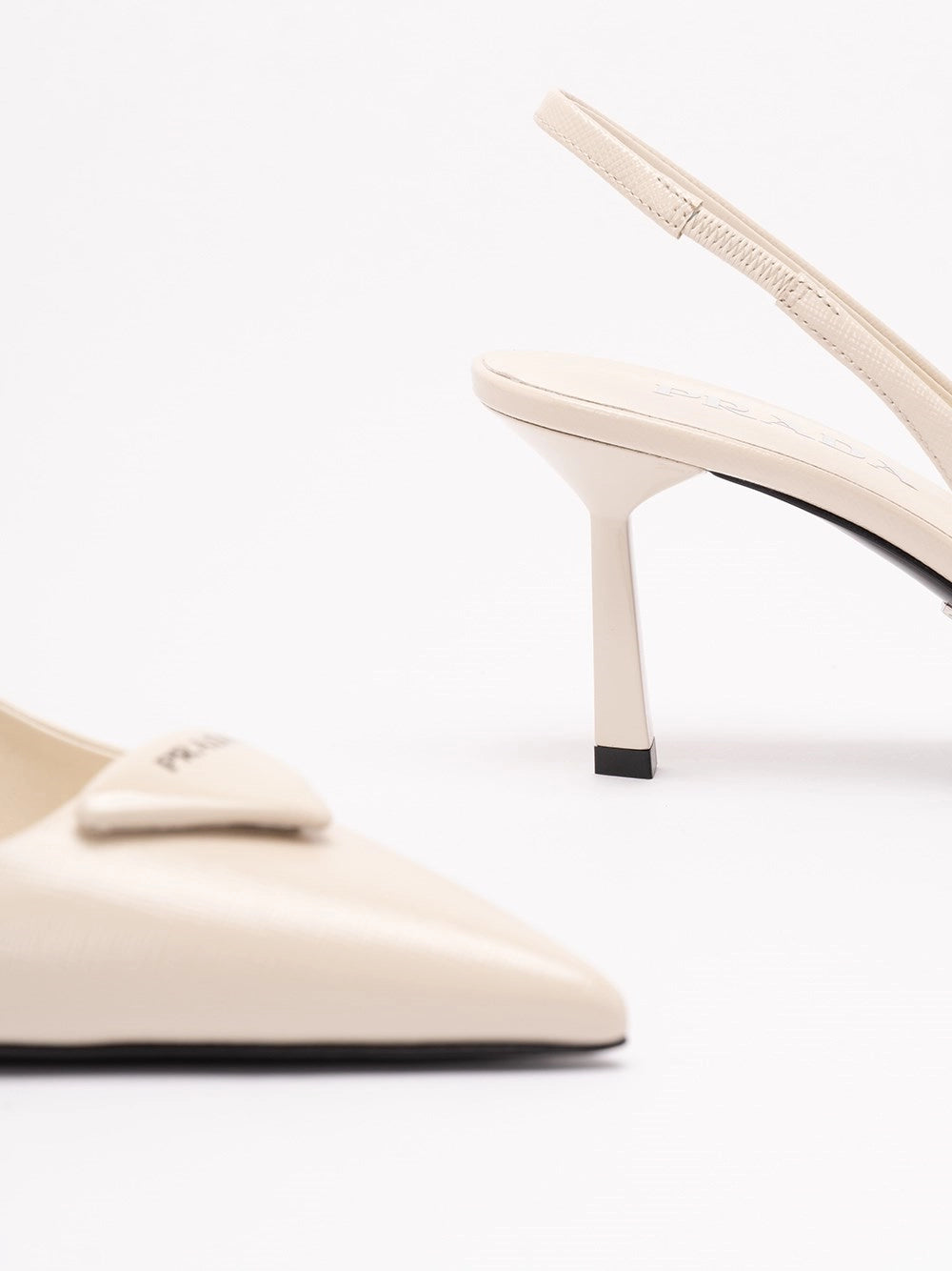 Prada Women Saffiano Patent Leather Slingback Pumps