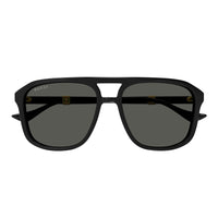 Gucci Sunglasses Aviator Full Rim, Black Frame and Grey Lens GG1494S001