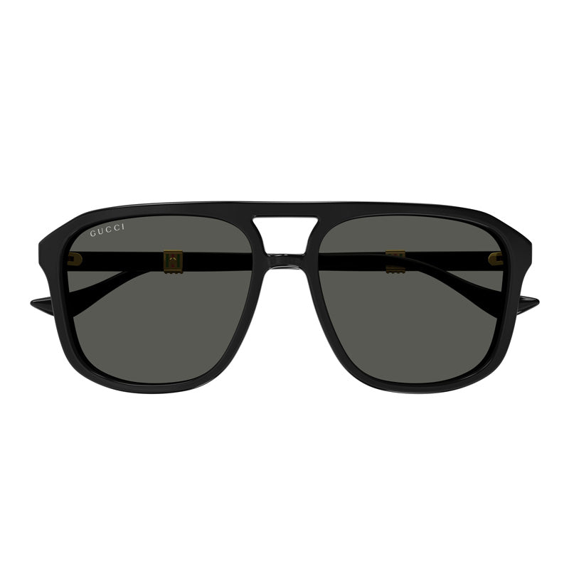 Gucci Sunglasses Aviator Full Rim, Black Frame and Grey Lens GG1494S001