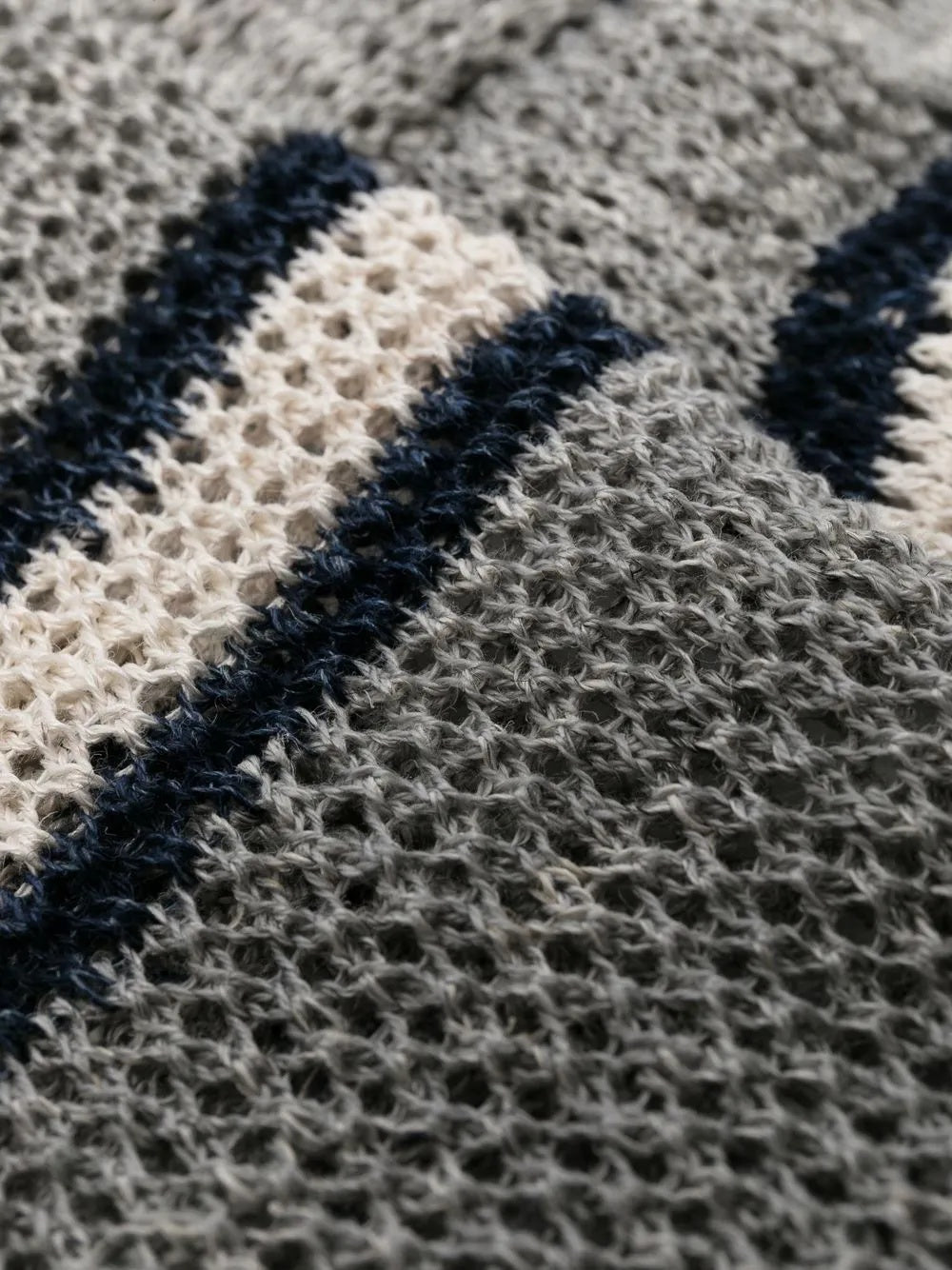 Brunello Cucinelli Knitted Striped Grey Tie