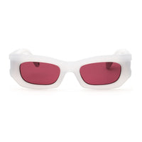 Off-White Sunglasses Cat Eye Full Rim, Grey Frame and Burgundy Lens OERI147BELLEVILLE0928