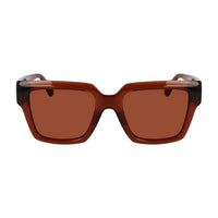 Salvatore Ferragamo Sunglasses Square Full Rim, Transparent Brown Frame and Brown Lens SF2014S232