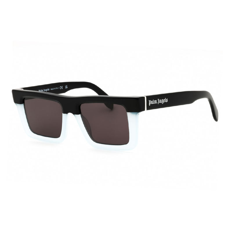 Palm Angels Sunglasses Square Full Rim, Black Grey Frame and Dark Grey Lens PERI109NAPA0907