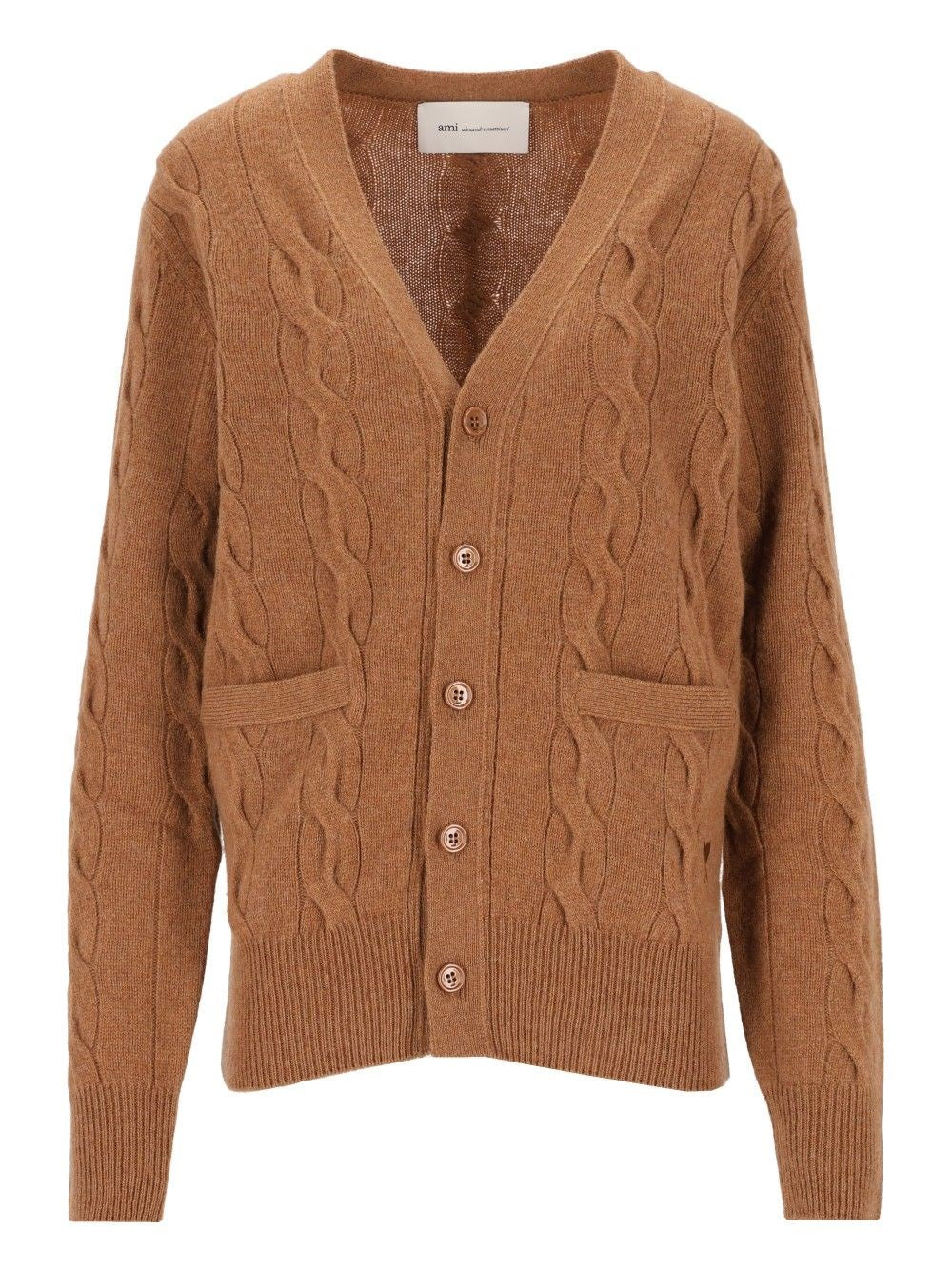 Ami Ami Women Camel Brown Wool Cardigan