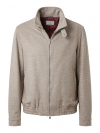 Brunello Cucinelli Men Virgin Wool Beaver Cloth Bomber Jacket