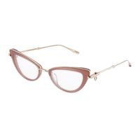 Valentino Eyeglasses Cat Eye Full Rim, Yellow Gold/Crystal Ivory Frame and Clear Demo Lens Lens VLX-123-CHB