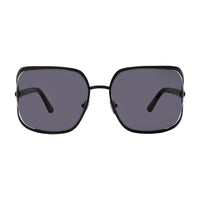 Tom Ford Sunglasses Square Semi Rim, Shiny Black Frame and Smoke Lens FT109201A