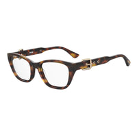 Moschino Eyeglasses Cat Eye Full Rim, Havana Frame and Clear Demo Lenses Lens MOS608008600
