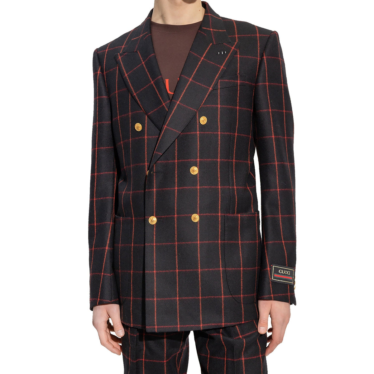 Gucci Wool Checked Blazer Men