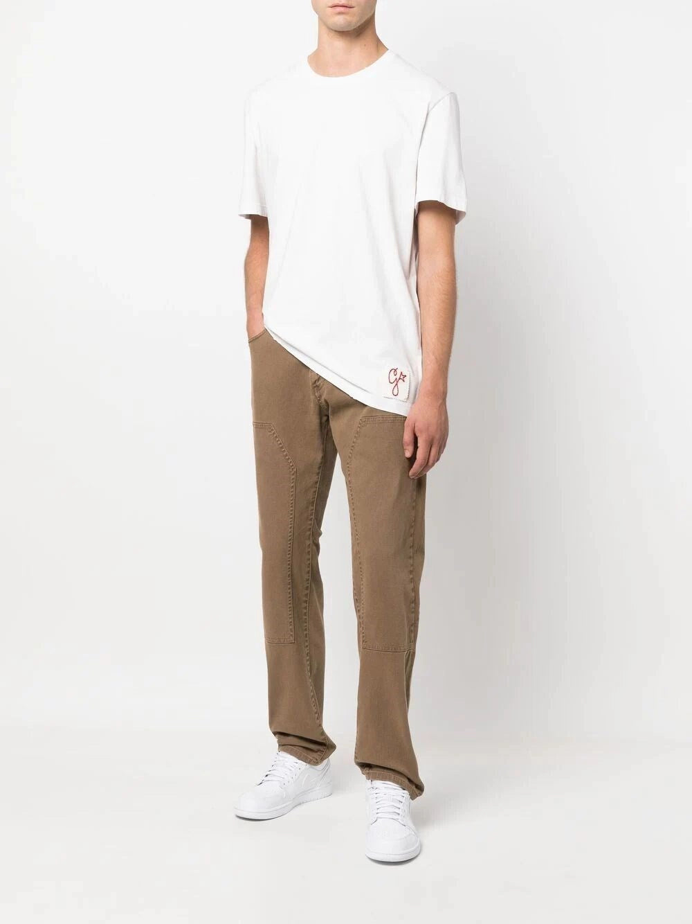 Golden Goose Men T-Shirt Distressed Cotton