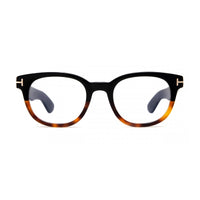 Tom Ford Eyeglasses Square Full Rim, Shiny Black Frame and Clear Blue Light Block Lens FT5807-B001