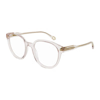 Chloe Eyeglasses Square Full Rim, Shiny Pink Frame and Clear Demo Lenses Lens CH0127O004