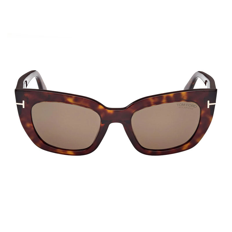 Tom Ford Sunglasses Cat Eye Full Rim, Blonde Havana Frame and Brown Lens FT119053E