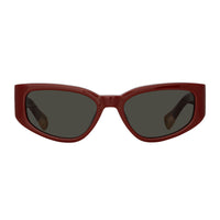 Jacquemus Sunglasses Cat Eye Full Rim, Burgundy Frame and Grey Lens JAC/5C3