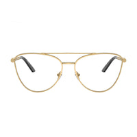 Versace Eyeglasses Cat Eye Full Rim, Silver Frame and Clear Demo Lenses Lens VE12961000