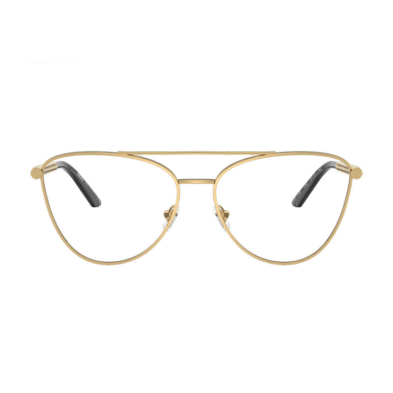Versace Eyeglasses Cat Eye Full Rim, Silver Frame and Clear Demo Lenses Lens VE12961000