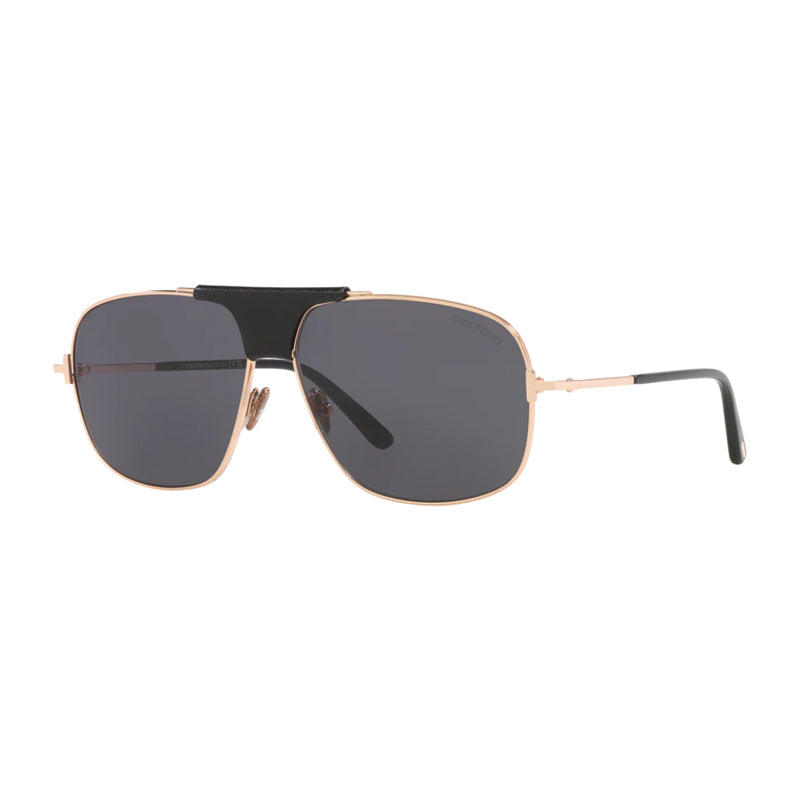 Tom Ford Tom Ford Sunglasses Aviator Full Rim, Shiny Rose Gold Frame and Smoke Lens FT109628A