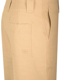 Ganni Women Cotton Canvas Cargo Trousers