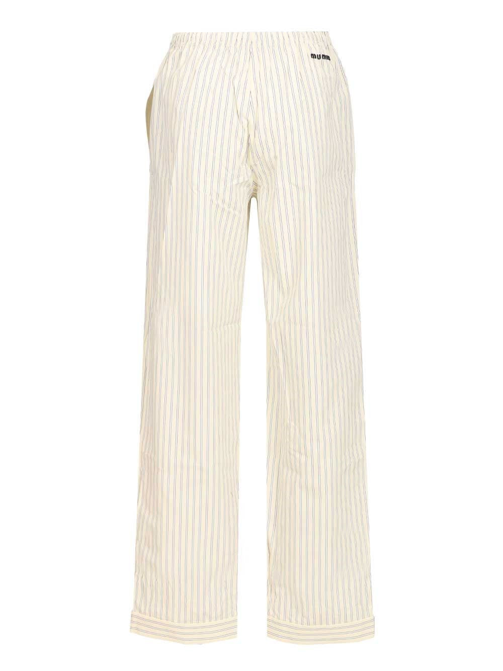 MIU MIU Miu Miu Women Striped Cotton Pajama Pants