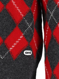 Ami Men Argyle Pattern Cardigan