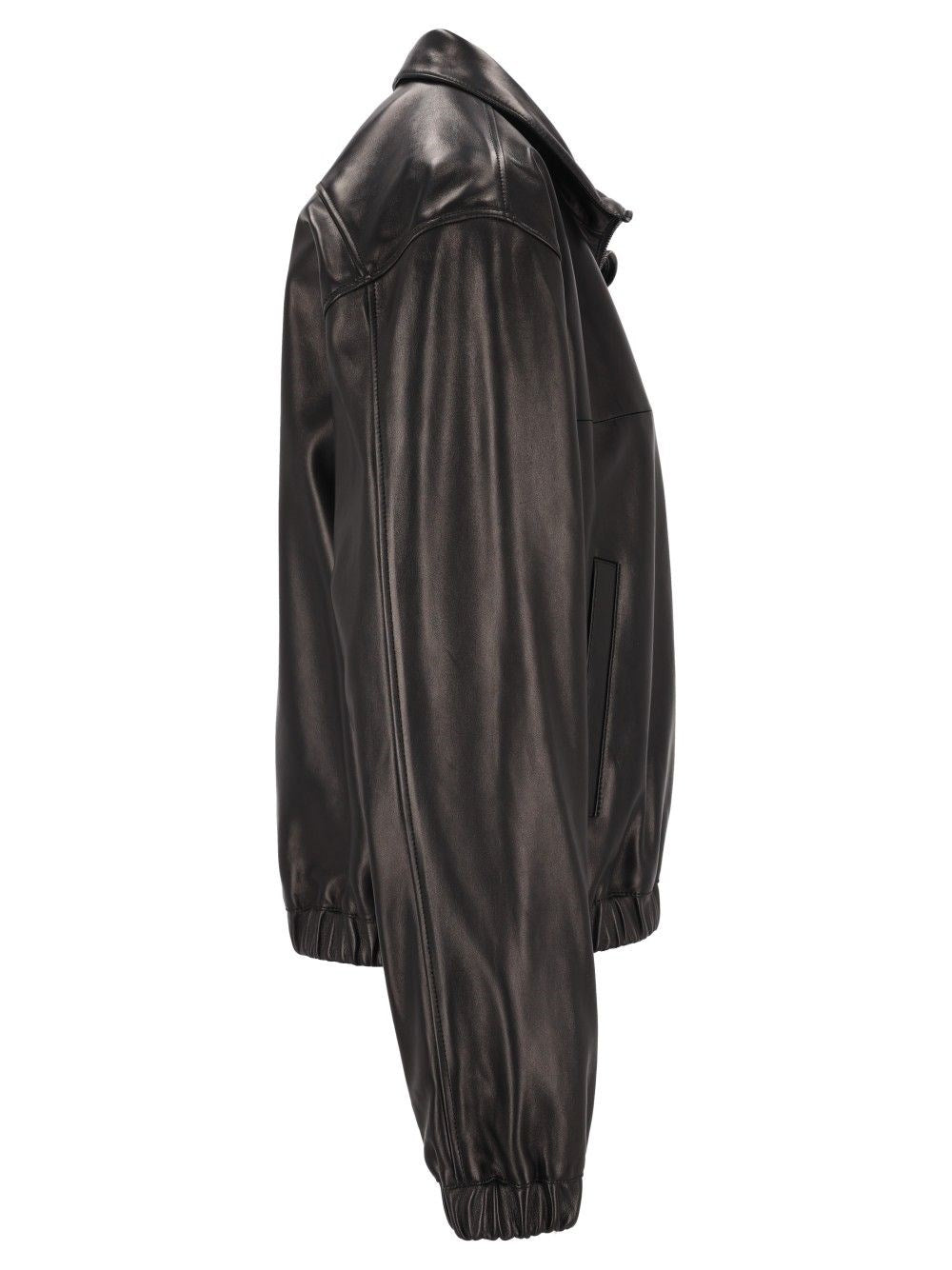Saint Laurent Men Cassandre Lambskin Jacket