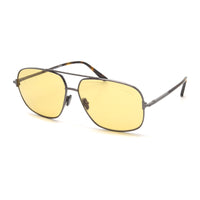 Tom Ford Tom Ford Sunglasses Aviator Full Rim, Shiny Gunmetal Frame and Brown Lens FT109608E