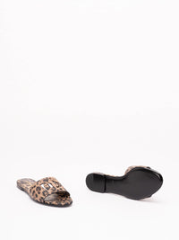 Dolce & Gabbana Women Leo-Print Calfskin Flat Slides