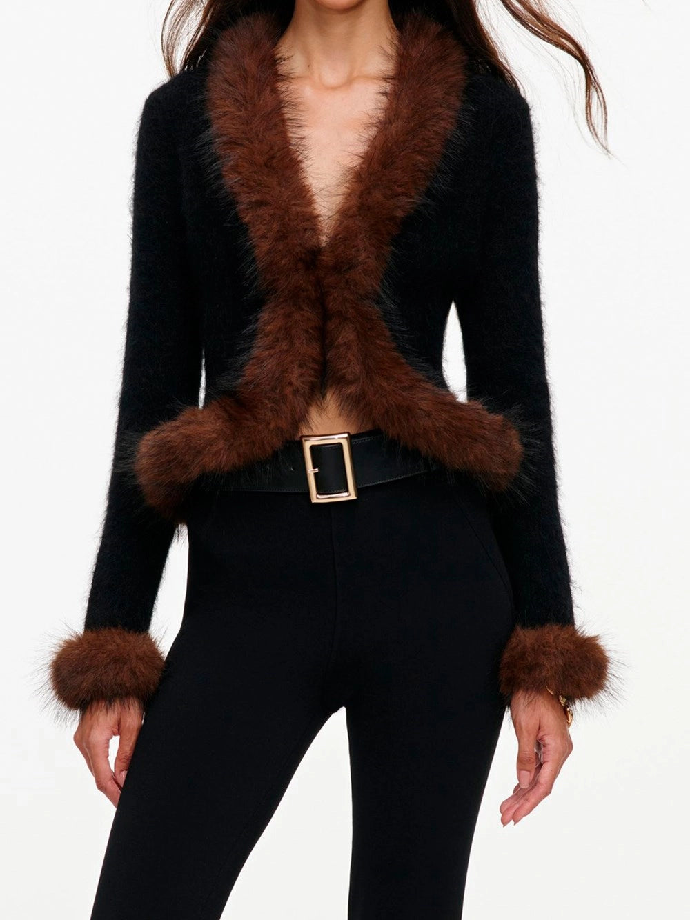 Self-portrait Self-Portrait Women Faux Fur Knit Cardigan