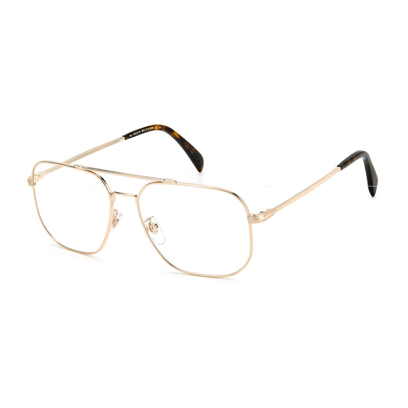 David Beckham David Beckham Eyeglasses Square Full Rim, Gold Frame and Clear Demo Lenses Lens DB10960J5G00