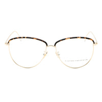 Victoria Beckham Eyeglasses Cat Eye Full Rim, Gold/Havana Frame and Clear Demo Lenses Lens VB2100716