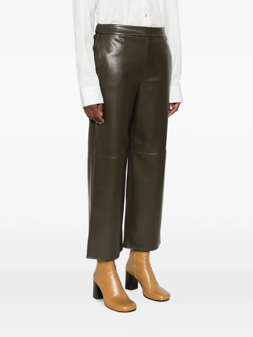 Max mara Max Mara Women Maxmara `S Leather-Look Cropped Pants