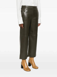 Max mara Max Mara Women Maxmara `S Leather-Look Cropped Pants