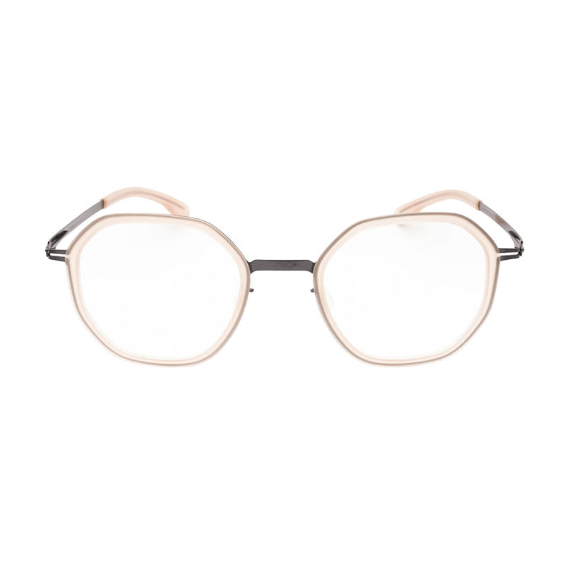 IC! Berlin Eyeglasses Round Full Rim, Shiny Aubergine Ice Tea Matte Frame and Clear Demo Lenses Lens RAJAD0094H301