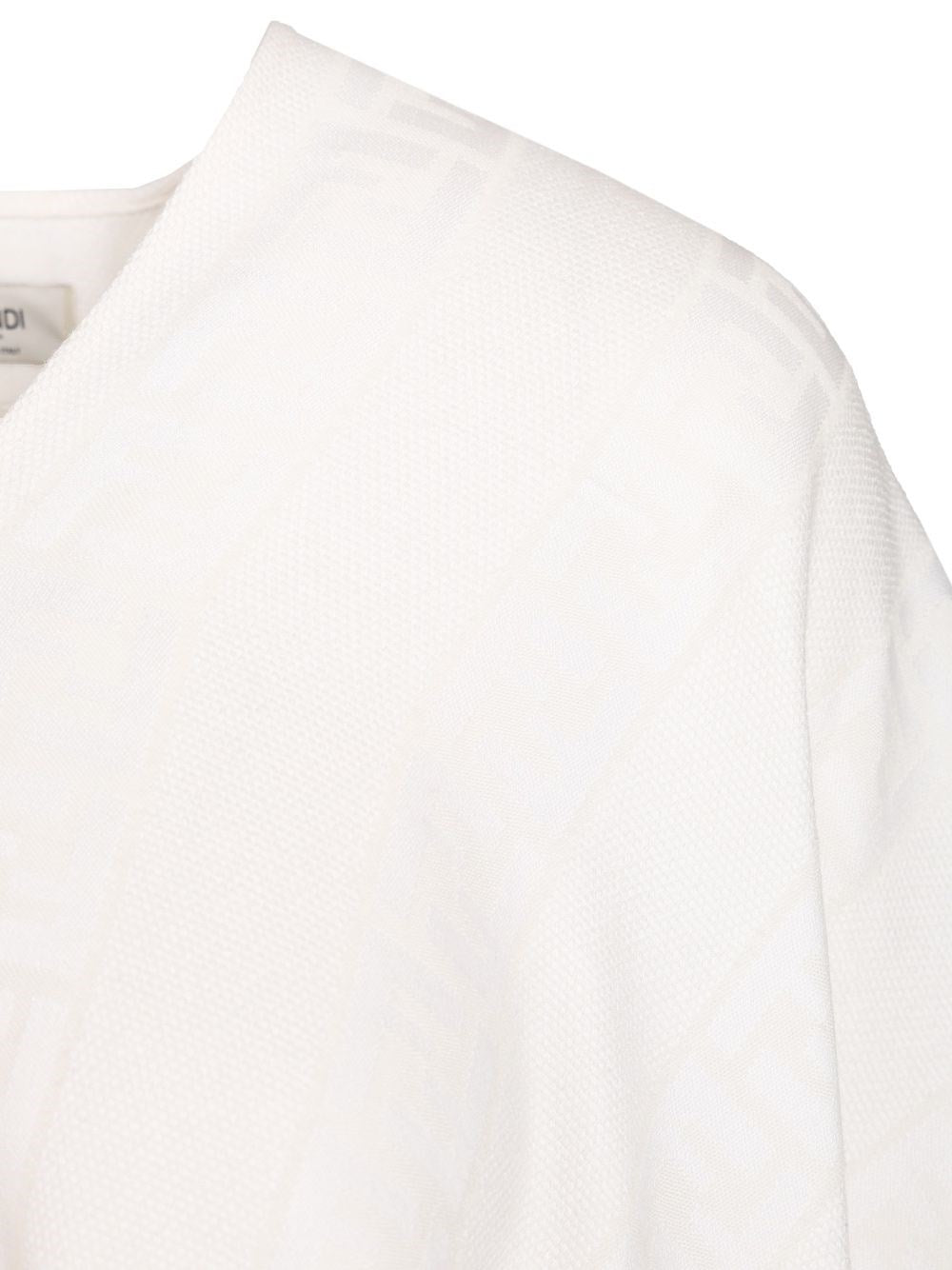 Fendi Women Ff Ivory Wool And Silk Poncho
