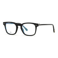 Fred Eyeglasses Square Full Rim, Blue Havana Frame and Clear Demo Lens Lens FG50006I092