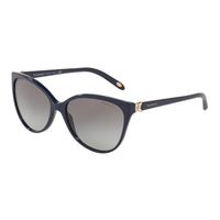 Tiffany & Co. Sunglasses Cat Eye Full Rim, Shiny Blue Frame and Brown Gradient Lens TF4089B82303C